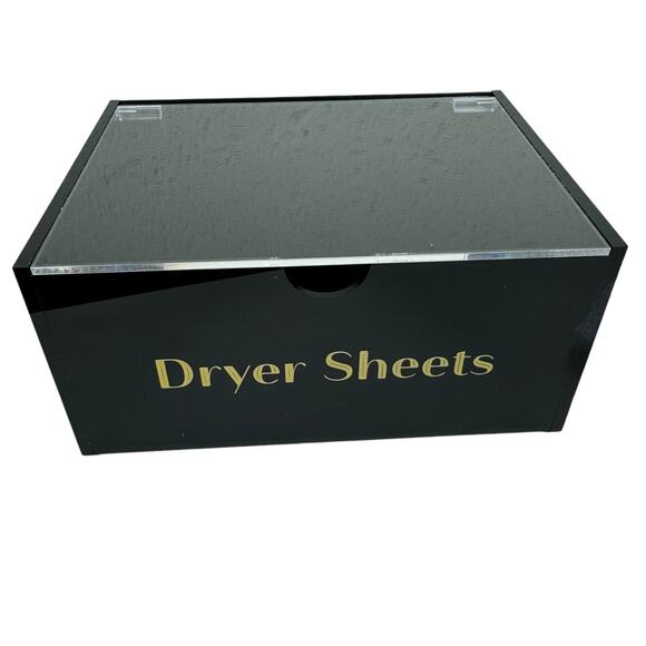 New In Box Black Dryer Sheets Plastic Flip Lid Holder - Picture 1 of 5